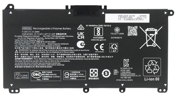 Recambio de Batería para ordenador portátil  Hp HSTNN-IB90