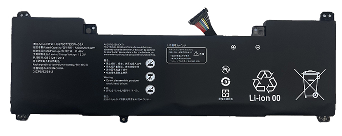 Recambio de Batería para ordenador portátil  HUAWEI HB9790T7ECW-32B