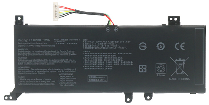 Reemplazo de Batería para ordenador portátil para ASUS C21N1818 Recambio de Batería para ordenador portátil ASUS C21N1818