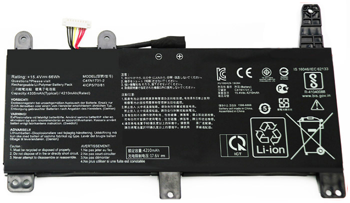 Reemplazo de Batería para ordenador portátil para ASUS ROG-Strix-G17-G712LU Recambio de Batería para ordenador portátil ASUS ROG-Strix-G17-G712LU