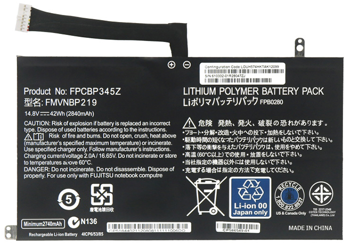Reemplazo de Batería para ordenador portátil para fujitsu FPB0280 Recambio de Batería para ordenador portátil fujitsu FPB0280