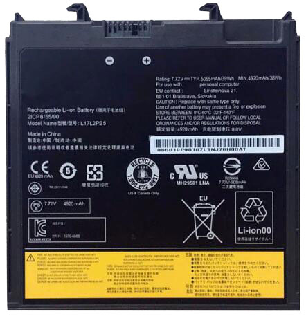 Reemplazo de Batería para ordenador portátil para LENOVO L17L2PB5 Recambio de Batería para ordenador portátil LENOVO L17L2PB5