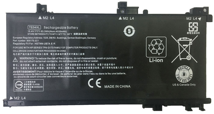 Reemplazo de Batería para ordenador portátil para HP Omen-15-AX207NS Recambio de Batería para ordenador portátil HP Omen-15-AX207NS